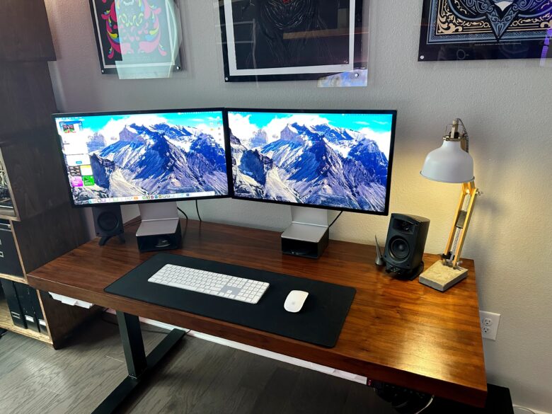 Where's the Mac Studio to go with those Studio Displays? Under the desk.