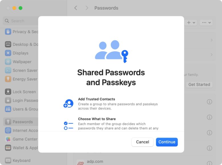 Shared passwords