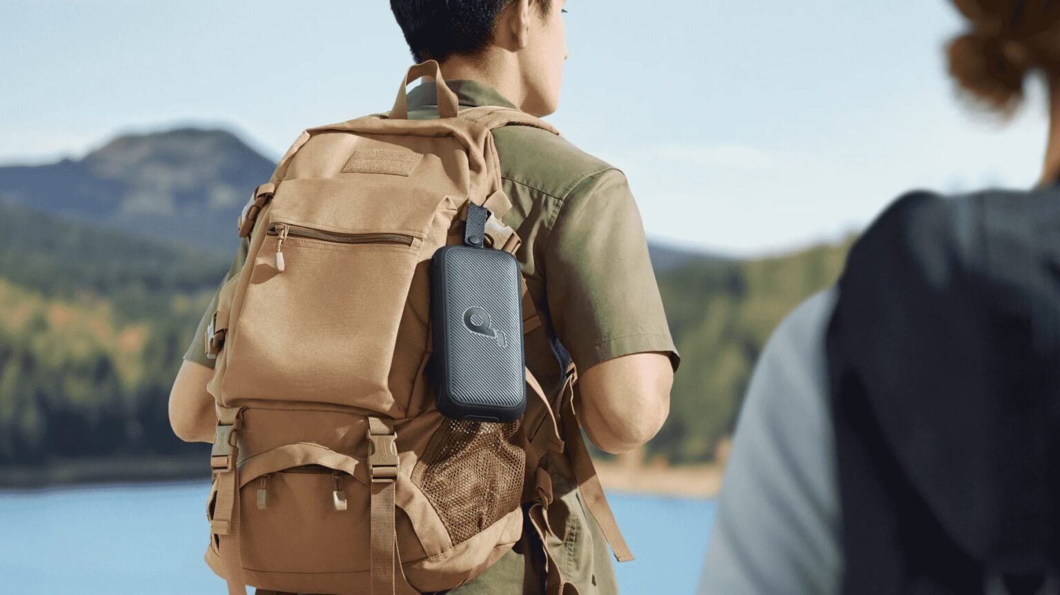 The new Soundcore Motion 300 is small enough to strap to a backpack for a hike.