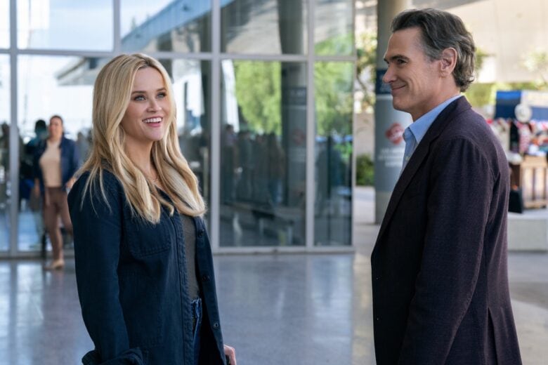 Episode 1. Reese Witherspoon and Billy Crudup in "The Morning Show," premiering September 13, 2023 on Apple TV+.