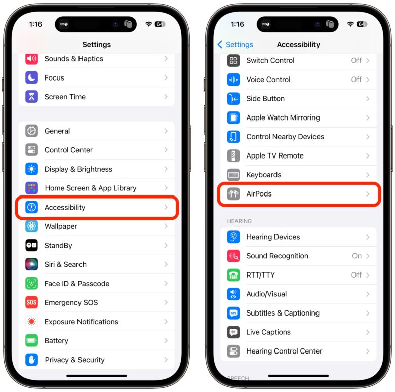 Start in the Settings app under Accessibility