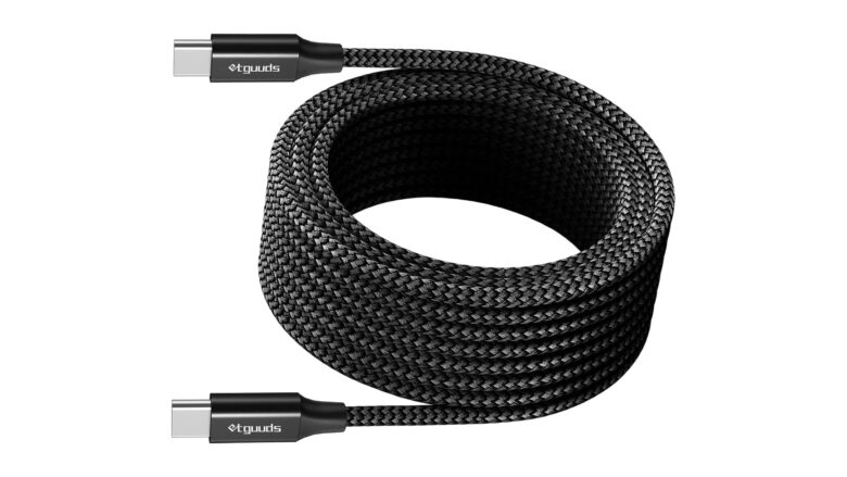 Etguuds makes the best ultra-long USB-C cable for iPhone 15, which is 30 feet long.