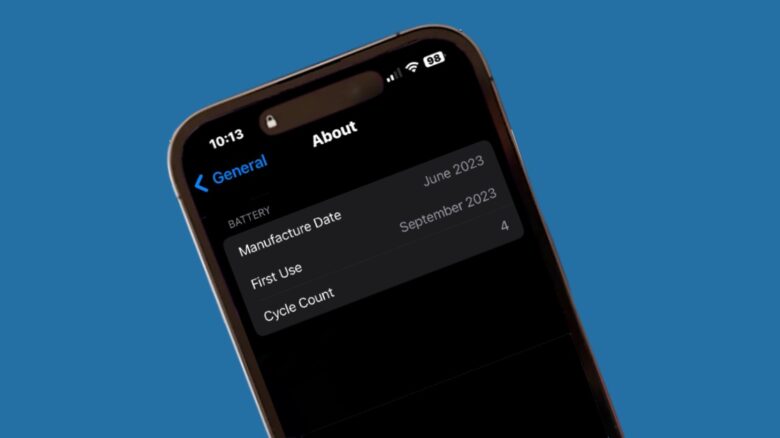 iPhone 15 battery cycle count