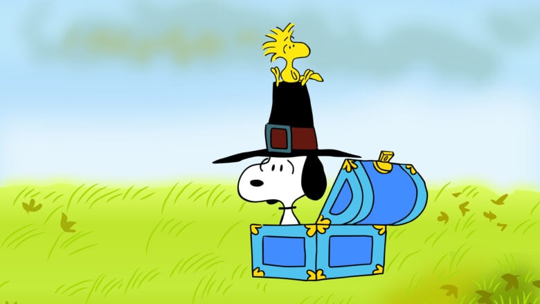 Snoopy and Woodstock are here for Thanksgiving.