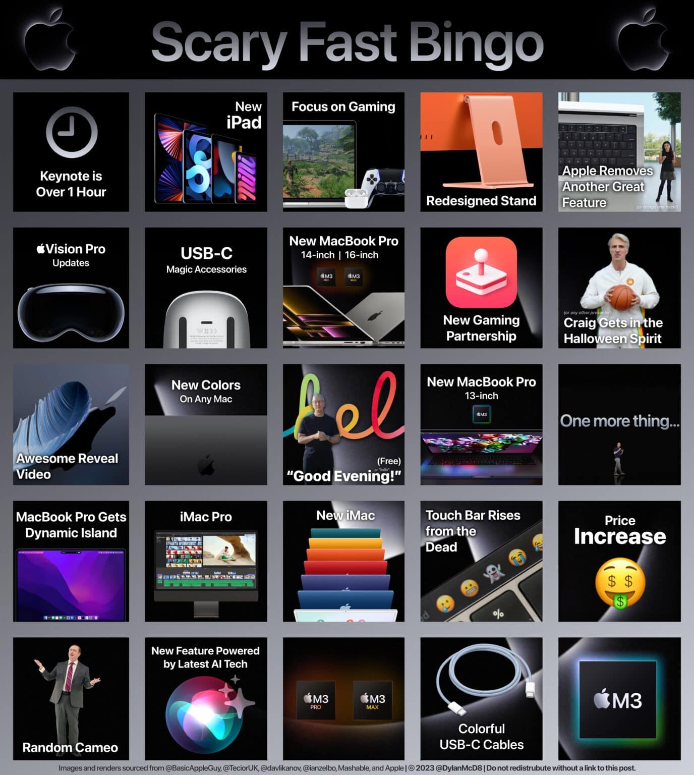 See if you can get bingo tonight during Apple's Scary Fast event.