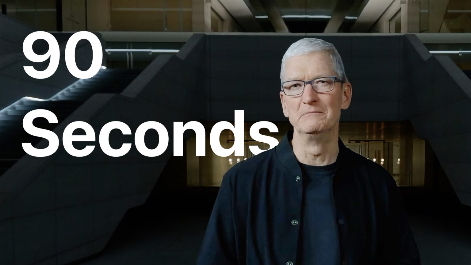 Image of Tim Cook: “90 seconds.”
