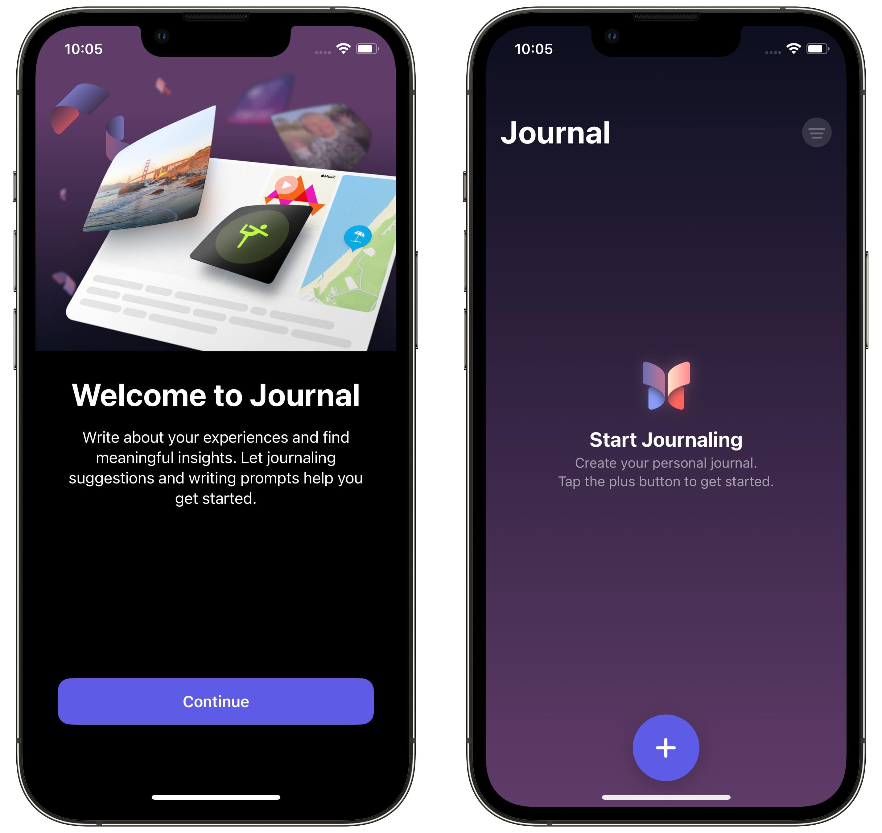 Journal app on iOS 17.2