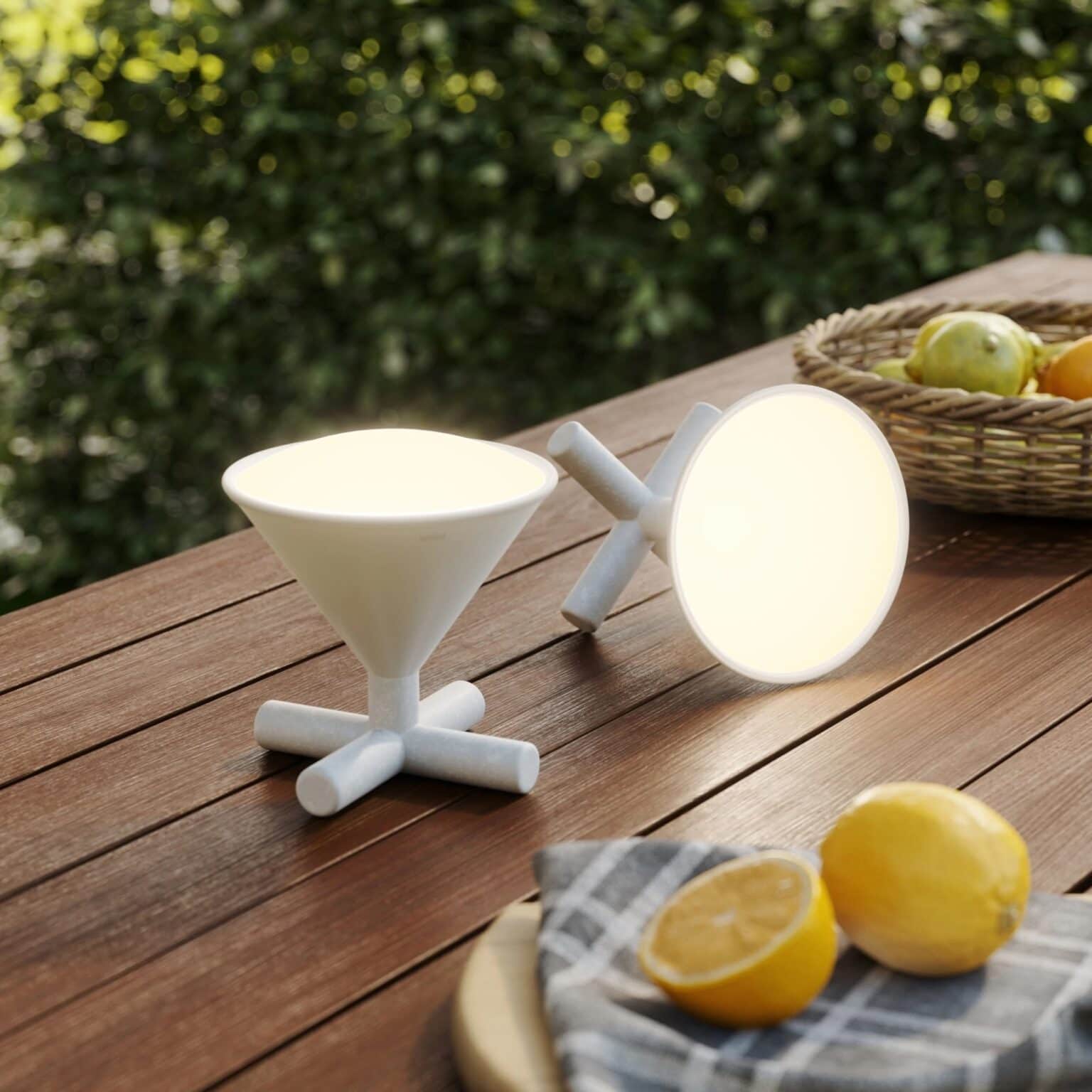 The Cono portable smart lamp can stand up, lie down or be hung up. That's handy.