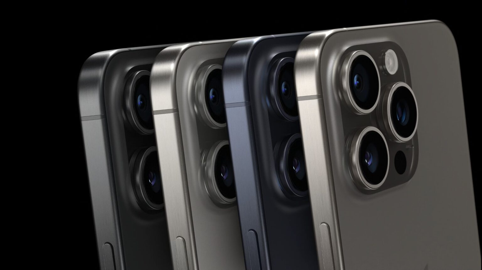 The iPhone 15 Pro line comes in four finishes: black titanium, white titanium, blue titanium and natural titanium.