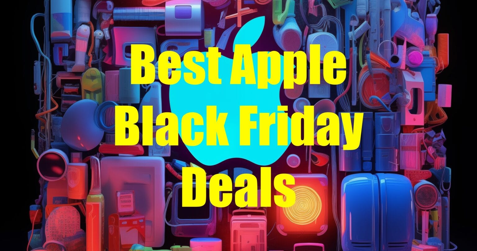 Illustrative graphic with the text 'Best Apple Black Friday deals'