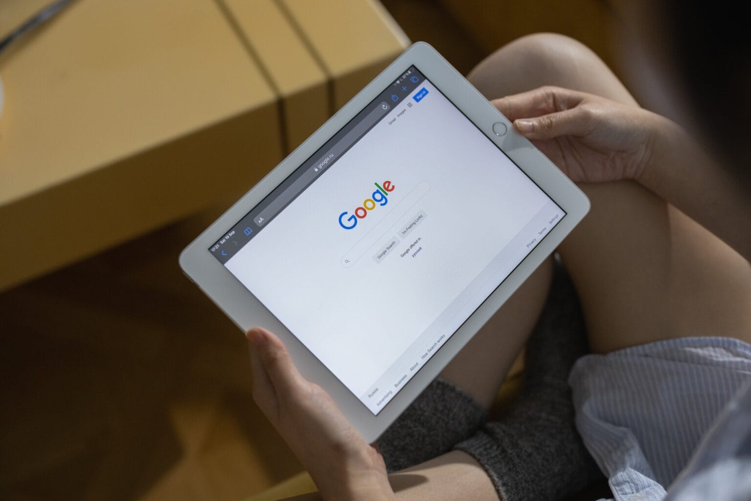 iPad showing google.com