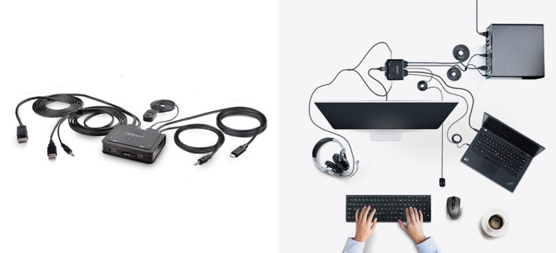 The built-in cables make the KVM switch look a little complicated, but you can handle it.