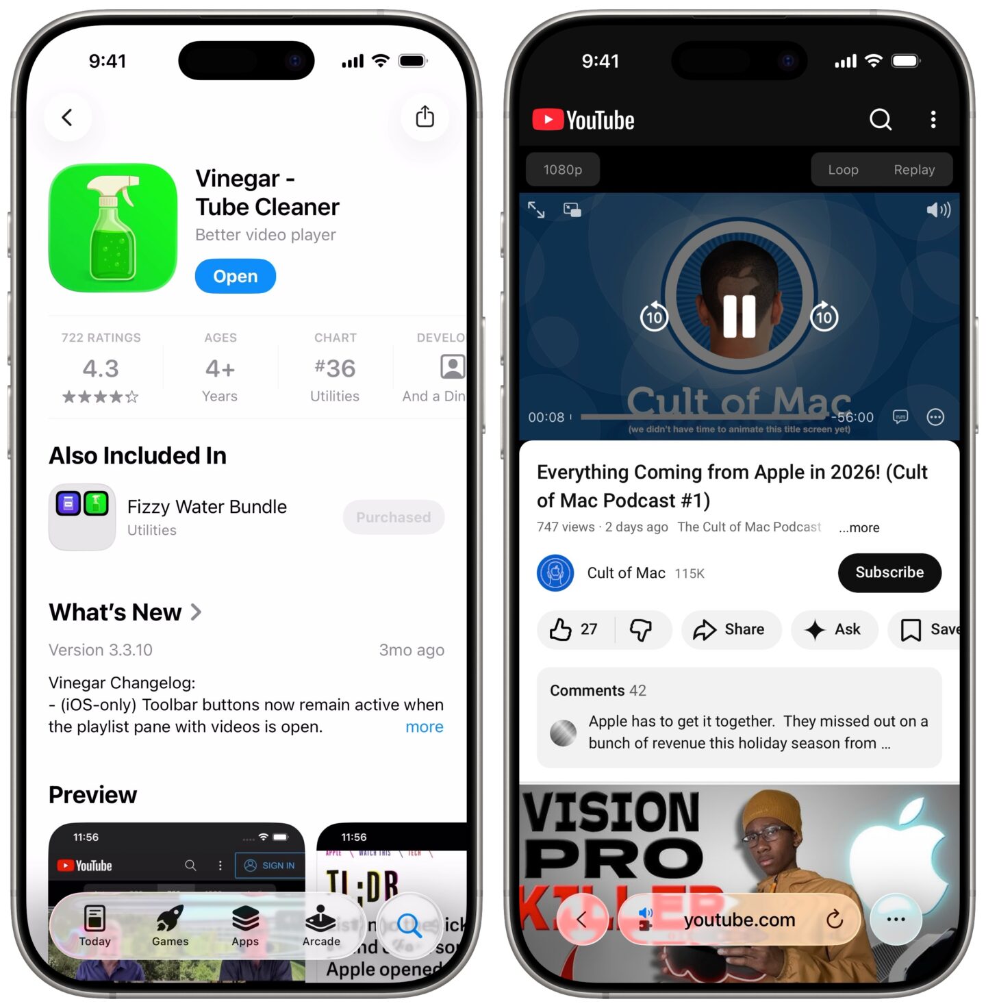 Vinegar App Block YouTube Ads on iPhone with Vinegar