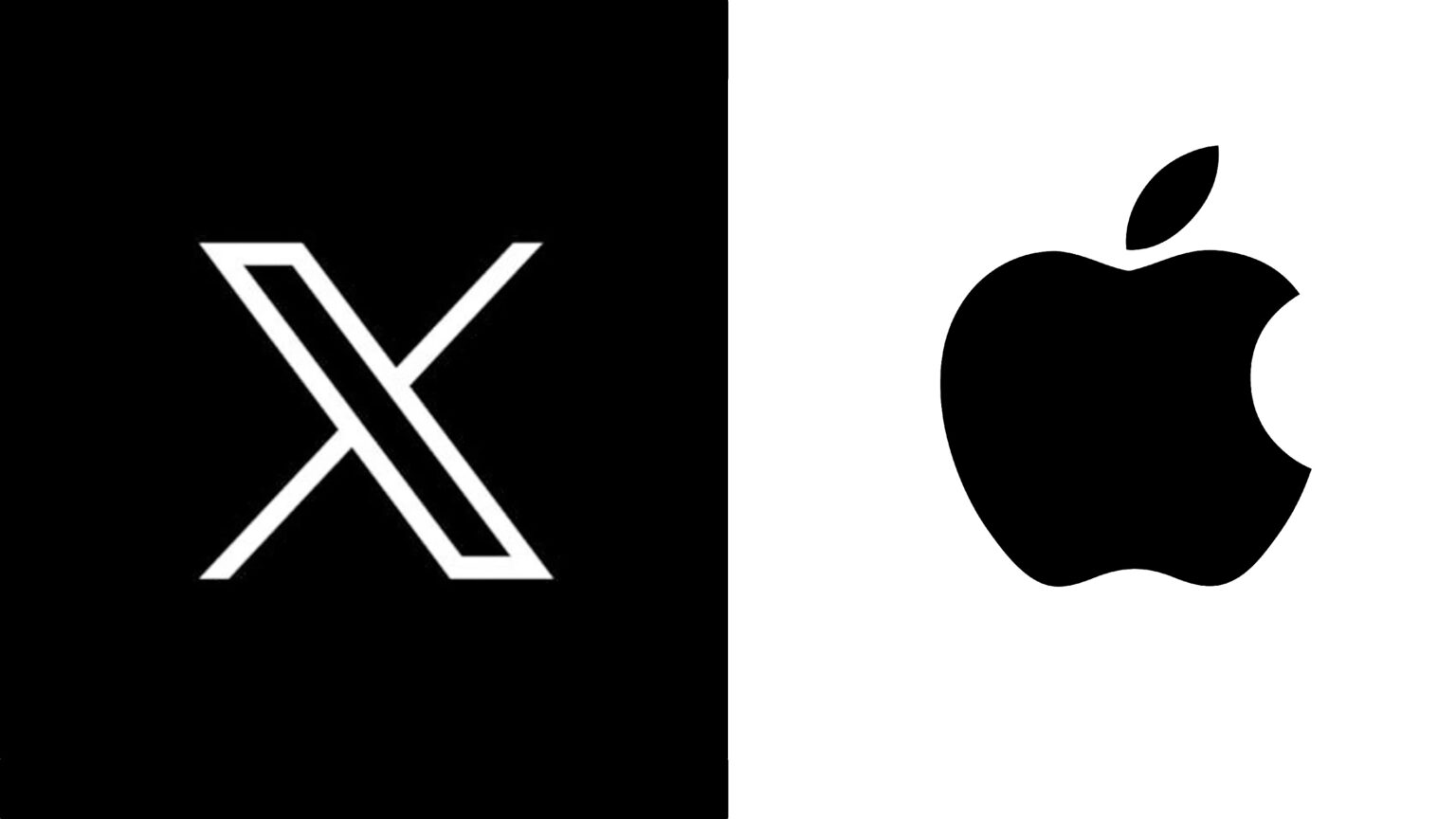 X and Apple logos