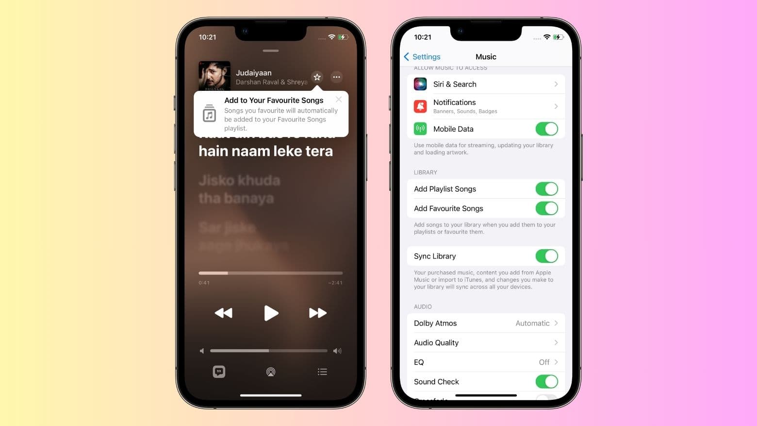 Apple Music adding favorite songs to your library