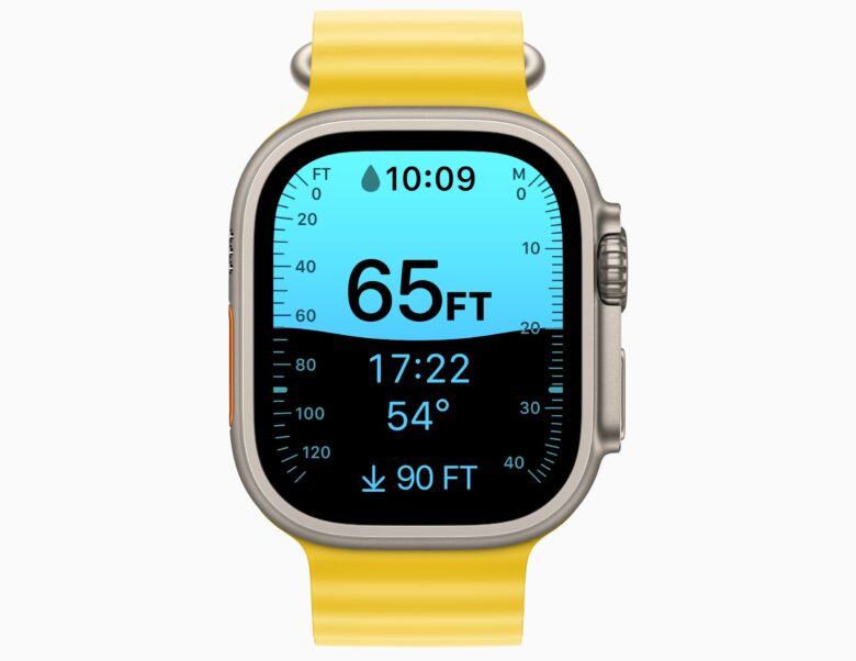Apple Watch Ultra sale on models with Ocean band, like this yellow one