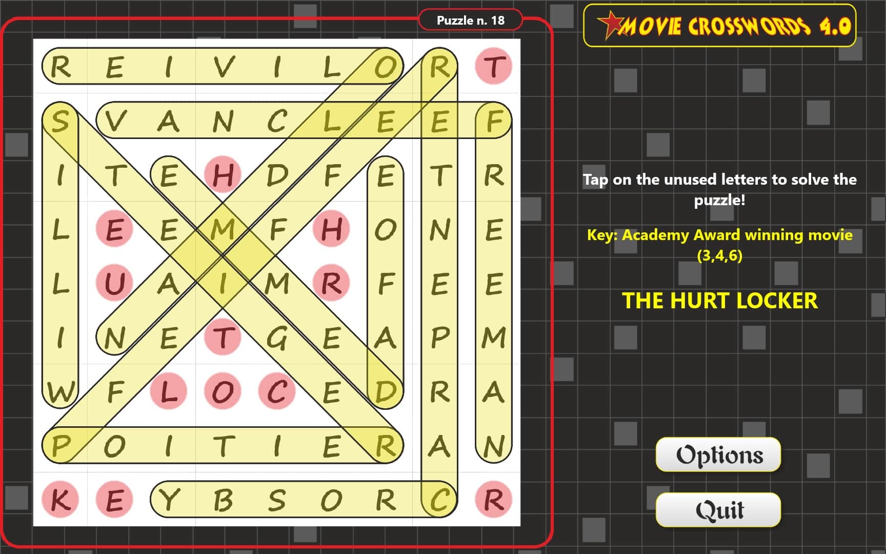 Movie Crosswords word search game