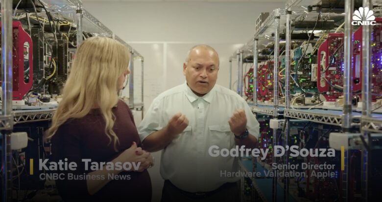 Screenshot 2023-12-01 at 11.18.17 AM CNBC at Apple Park in the Apple silicon lab
