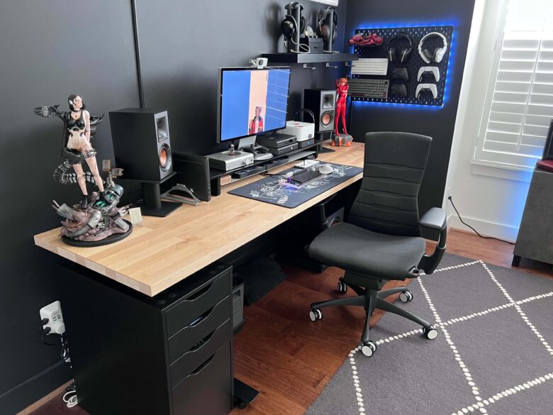 Setup before addition of Mac Pro and vertical ultra-wide gaming display
