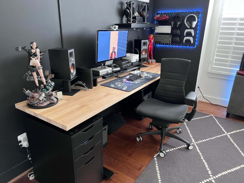 Setups BornforOne Reddit 2 9 6 23 Setup before addition of Mac Pro and vertical ultra-wide gaming display