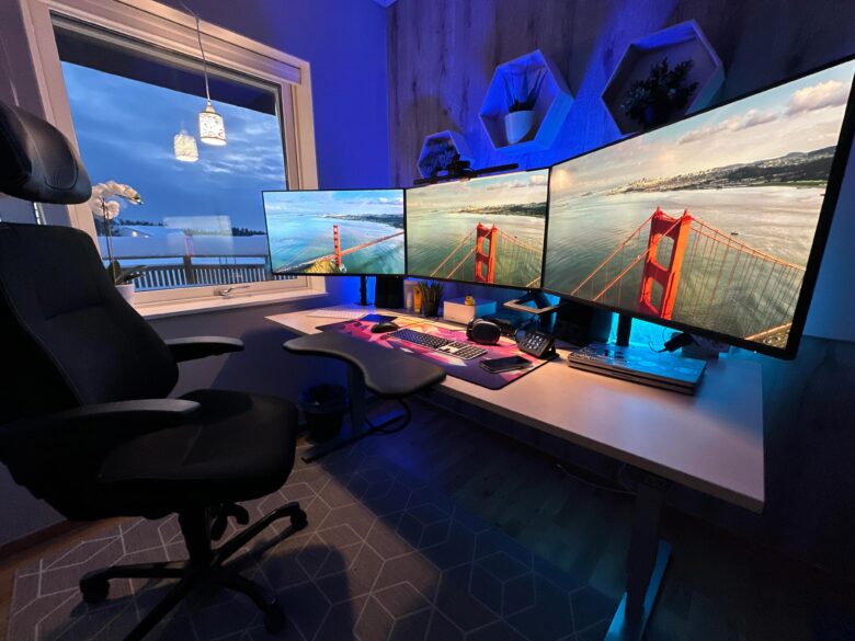 Mac Studio setup with 3 external displays