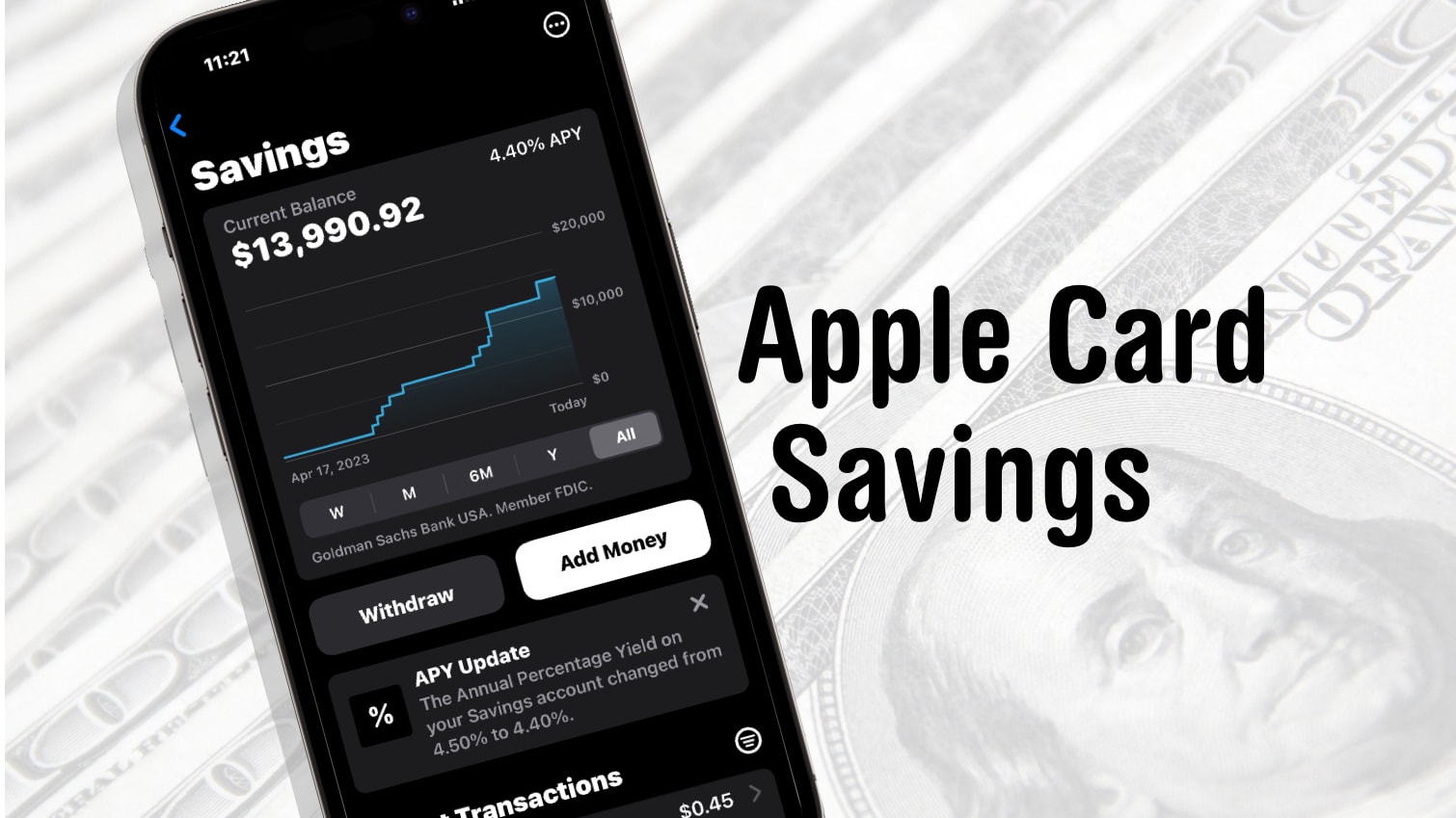 Apple Card Savings account at 4.4%