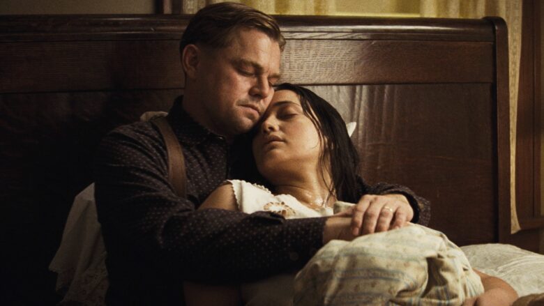 Leonardo DiCaprio and Lily Gladstone in “Killers of the Flower Moon.”