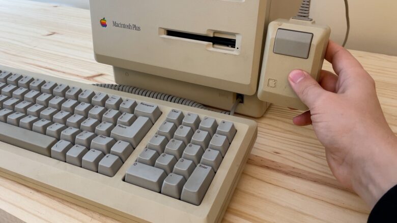 Macintosh with matching mouse and keyboard