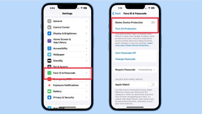 How to activate iPhone Stolen Device Protection