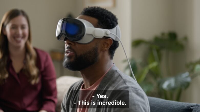 Screenshot of Apple's 'guided tour' of Vision Pro.