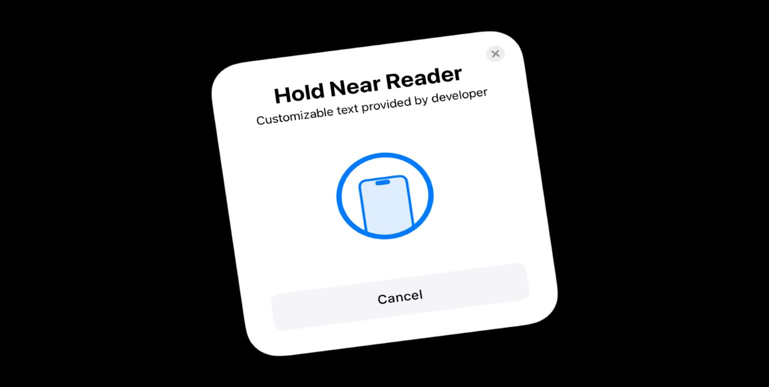 Hold Near Reader payment sheet for third-party NFC tap-to-pay implementation on iPhone in the EU.