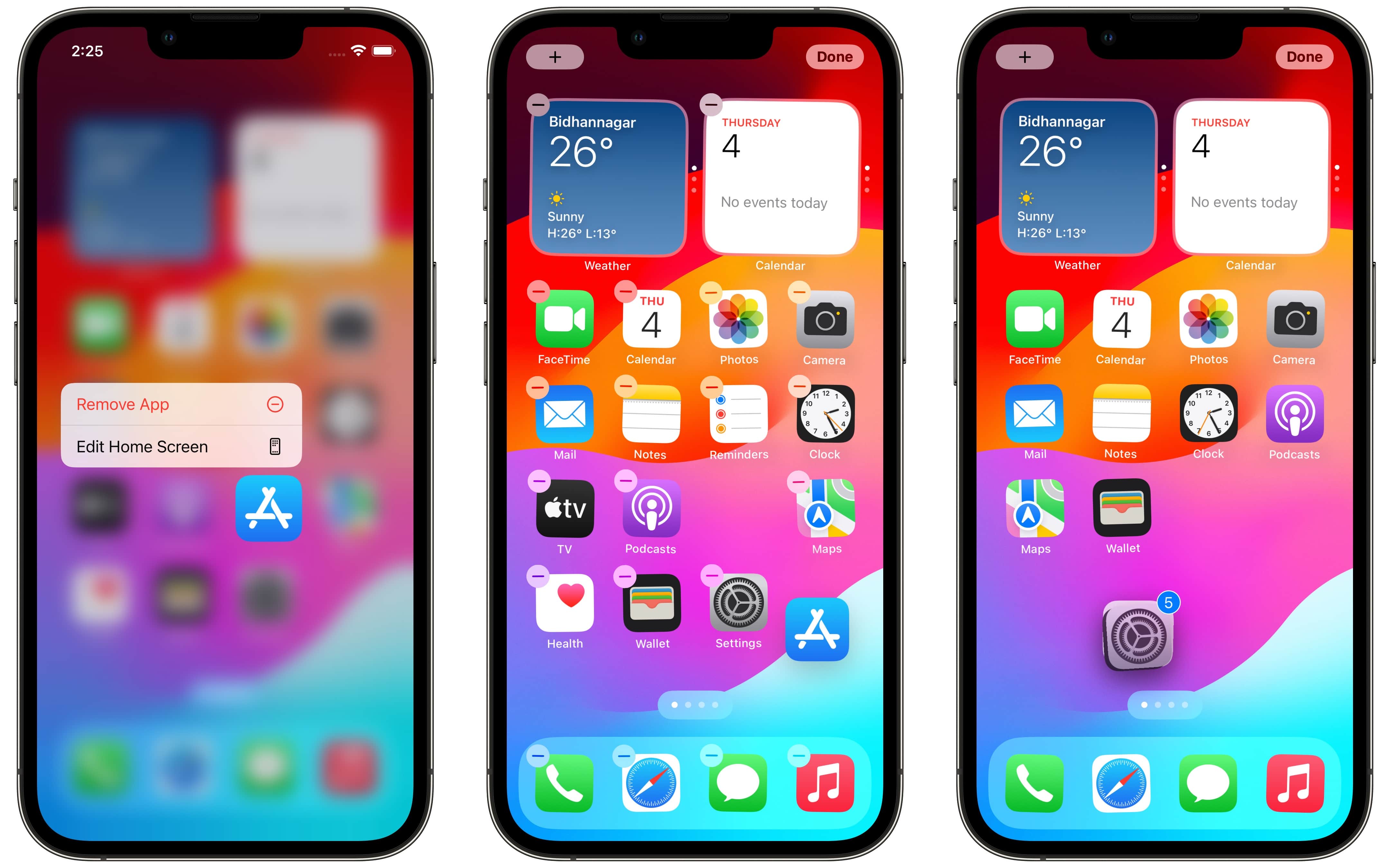 Moving apps around on iPhone's Home Screen