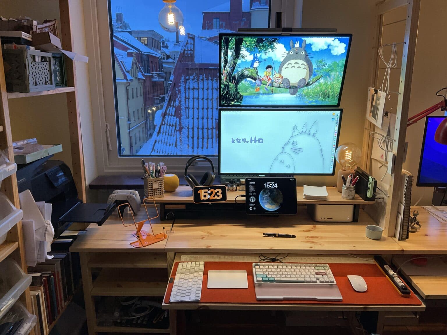 Mac Studio setup with dual Studio Displays