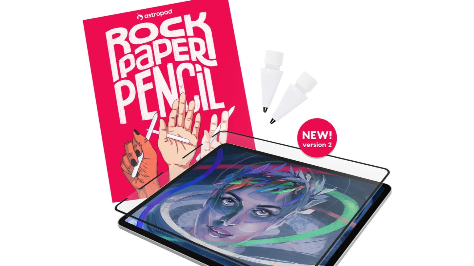 Astropad Rock Paper Pencil v2 textured iPad screen protector and Apple Pencil tip