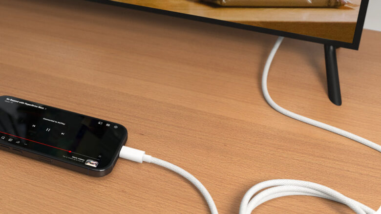 Connect iPhone 15 to HDMI displays with this 8-foot cable adapter from Hyper