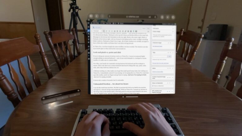 Typing on a Vision Pro