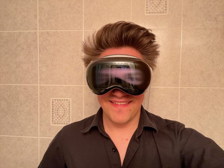 Selfie taken wearing a Vision Pro