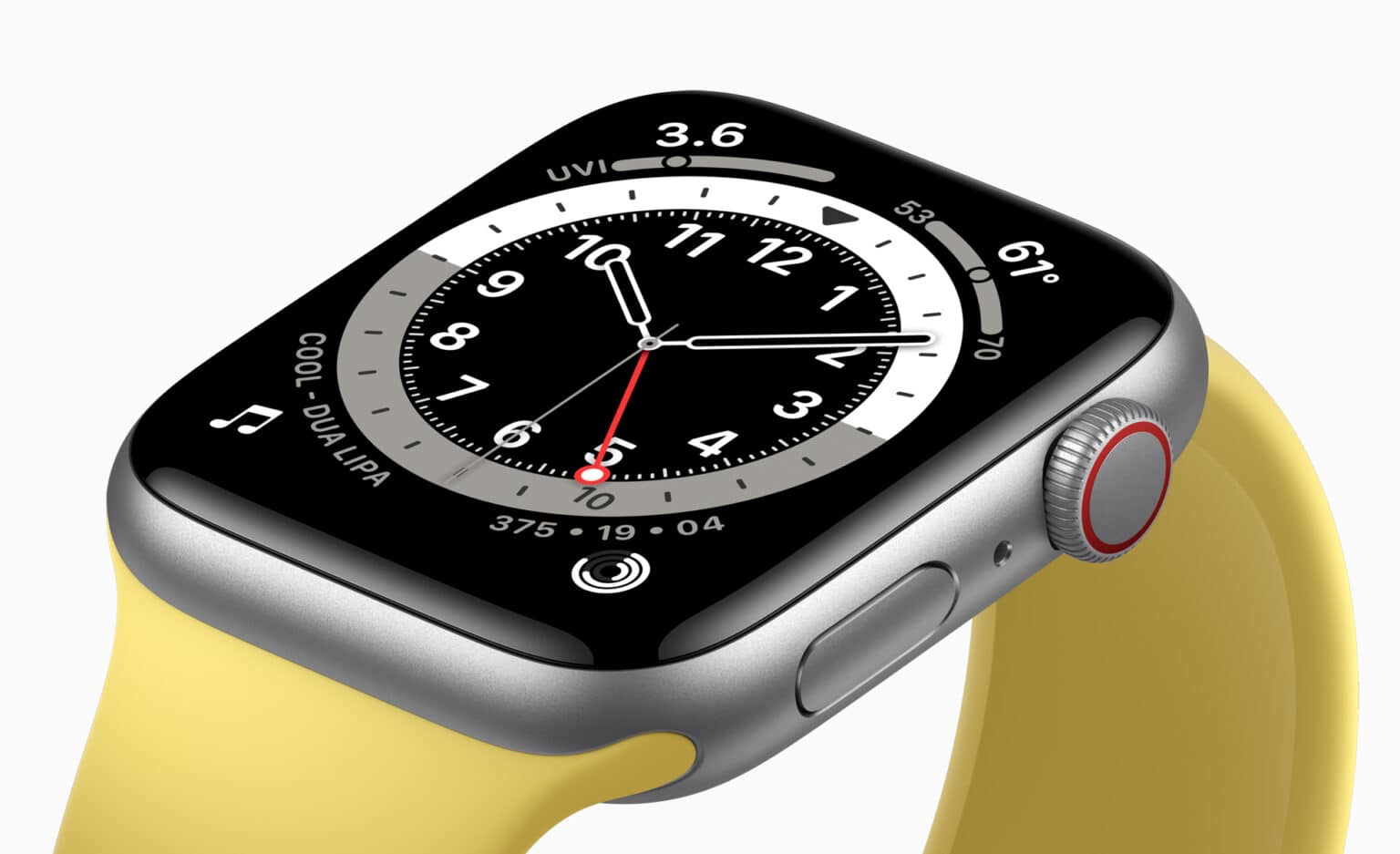 Apple Watch SE 2 in yellow.