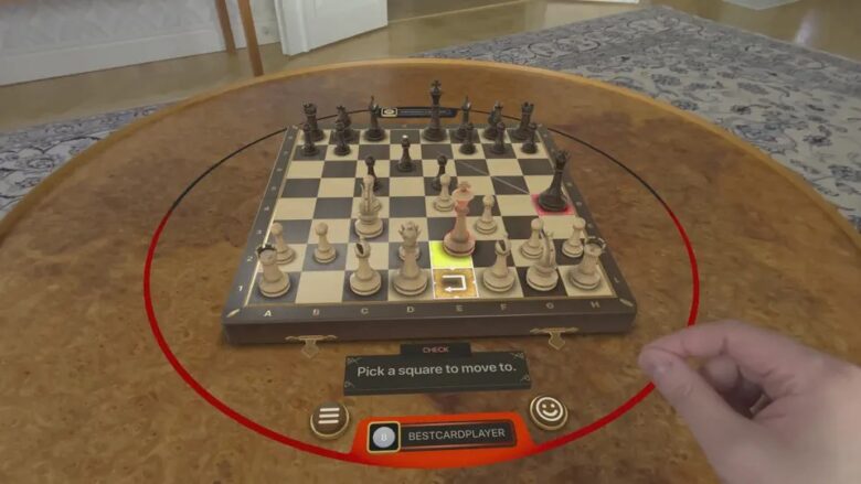 Game Room playing Chess on Vision Pro