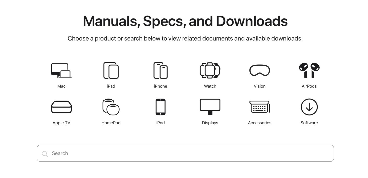 Apple Documentation web section