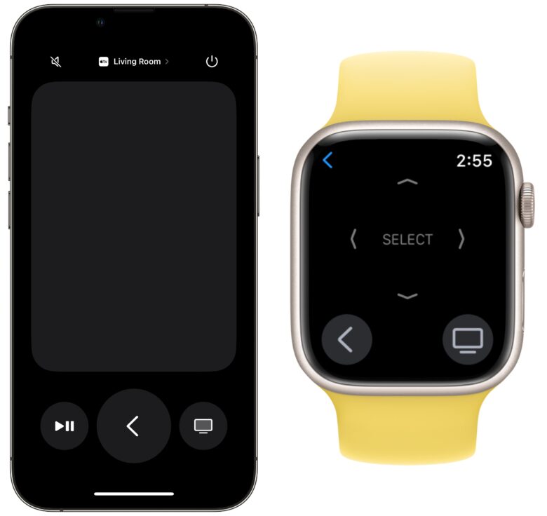 Apple TV remote on iPhone and Apple Watch