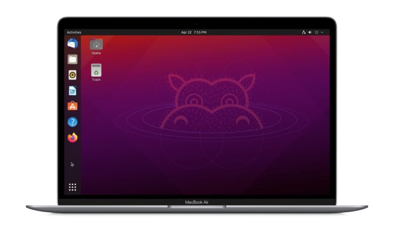 Ubuntu running on a MacBook Air