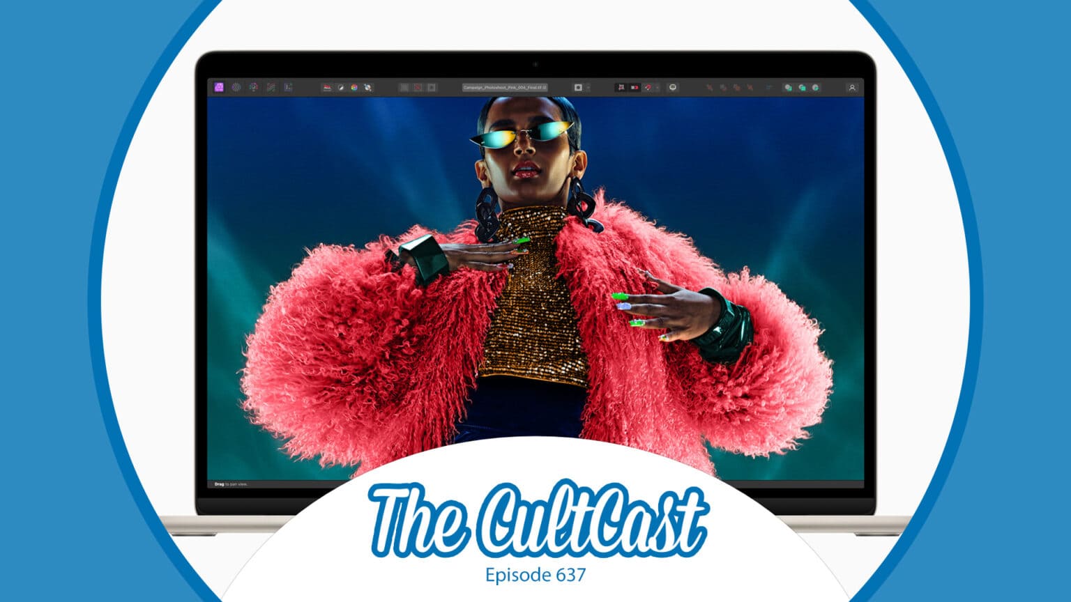 M3 MacBook Air promo image with The CultCast logo (episode 637).