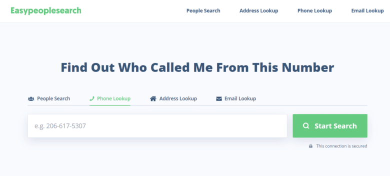 Screenshot of EasyPeopleSearch.