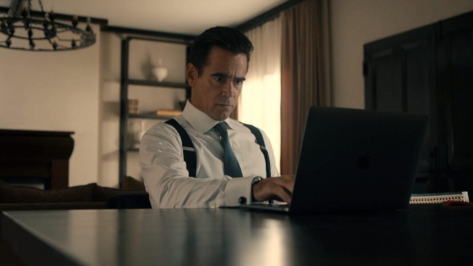 Colin Farrell stars as a private investigator in Sugar, debuting April 5 on Apple TV+.