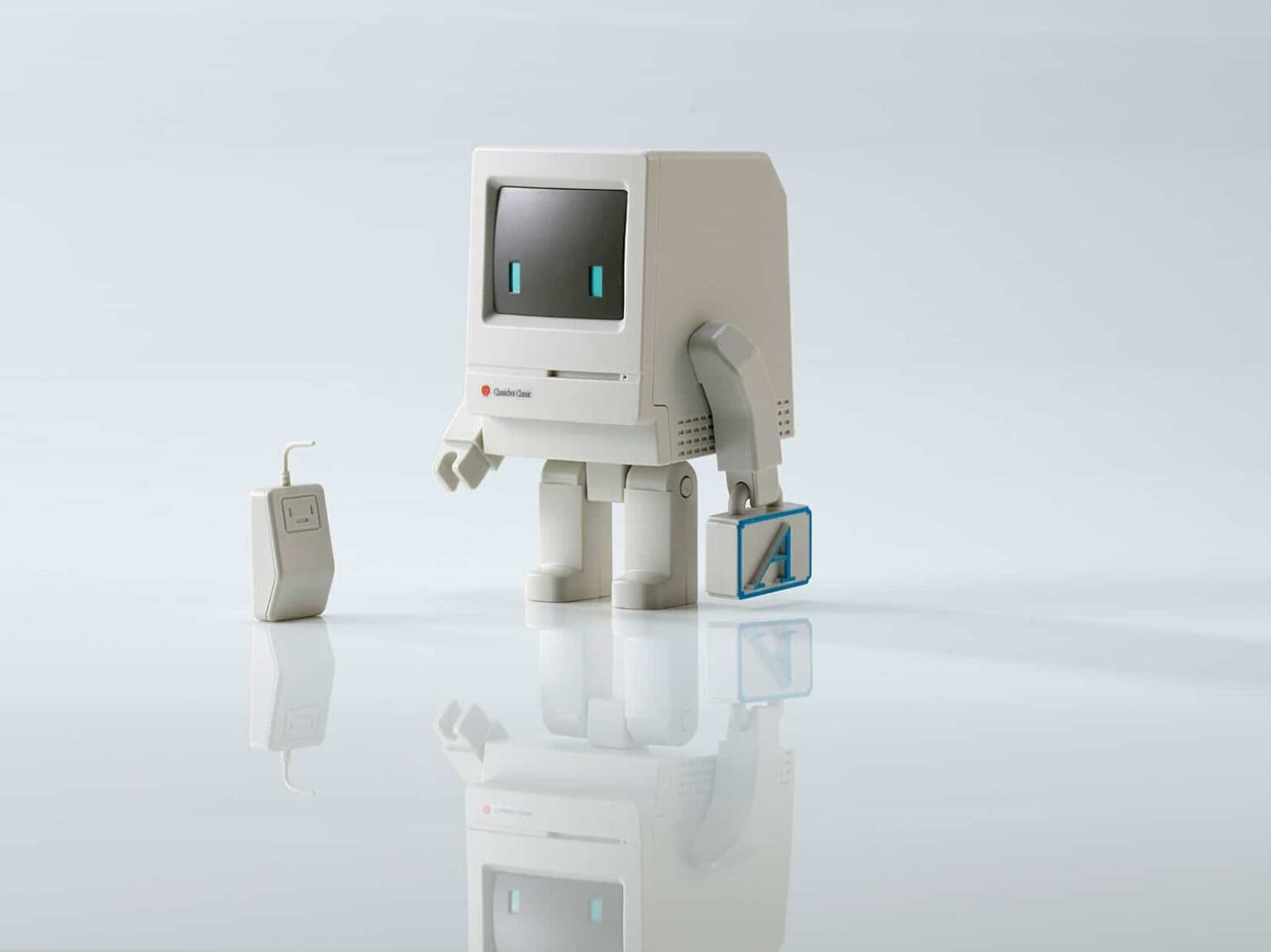 Apple home robotic devices surely won't look like this Classicbot toy, which looks like a vintage Macintosh computer with arms and legs.