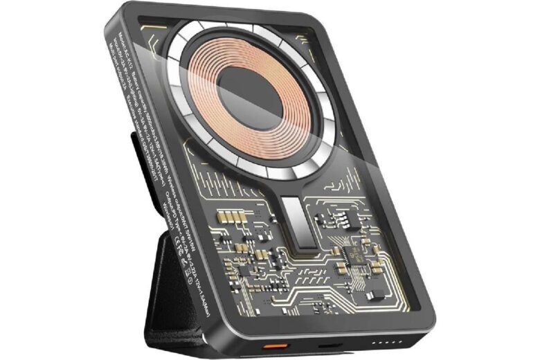 Charge your iPhone 12 or newer anywhere with this transparent MagSafe power bank.