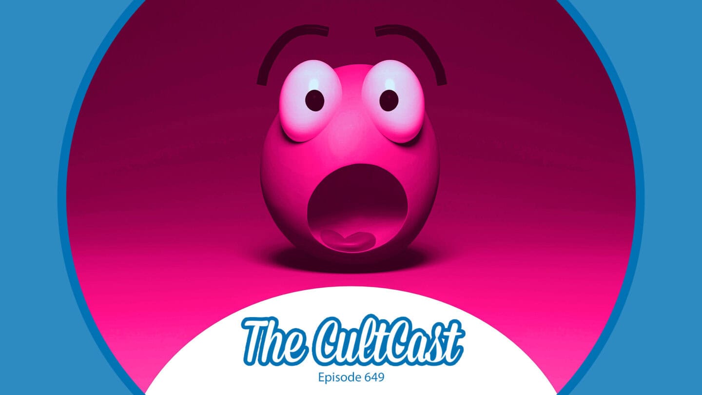 A weird, panicked emoji to illustrate rumored AI emojis coming in iOS 18. Also, The CultCast logo, episode 649.