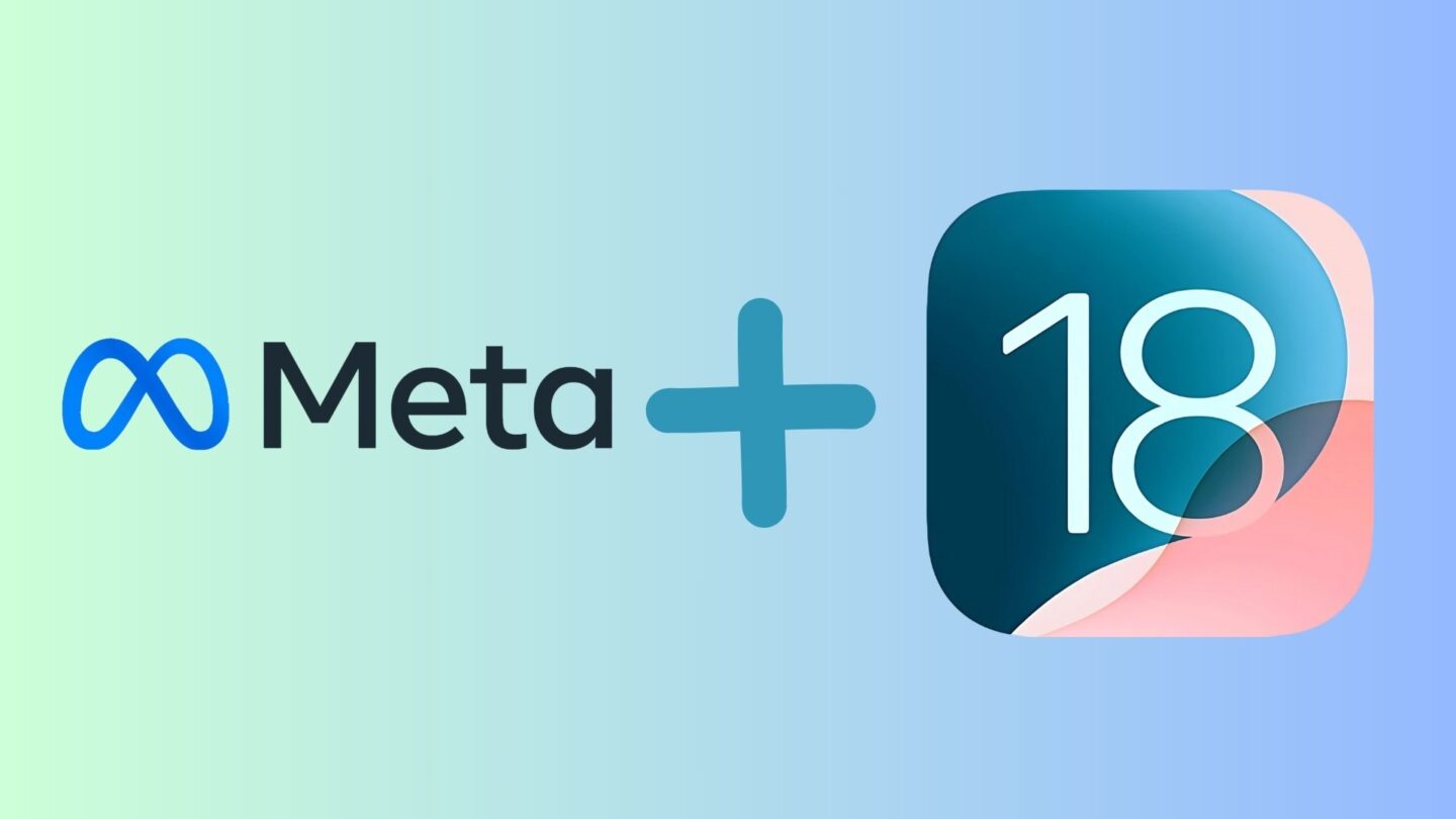 Meta AI logo with iOS 18 logo