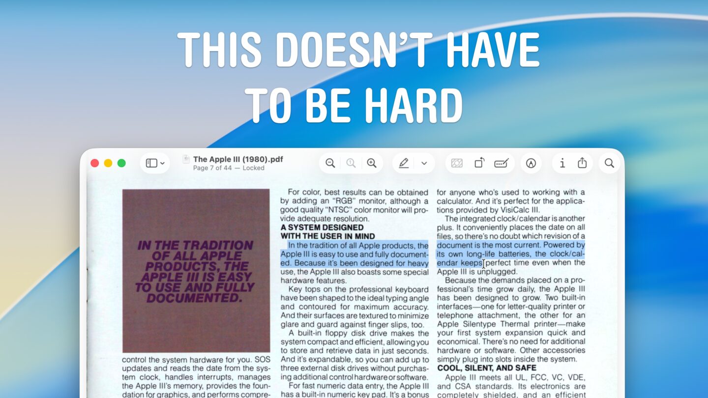 Failing to copy text from a PDF on Mac, captioned, “This Doesn’t Have To Be Hard”